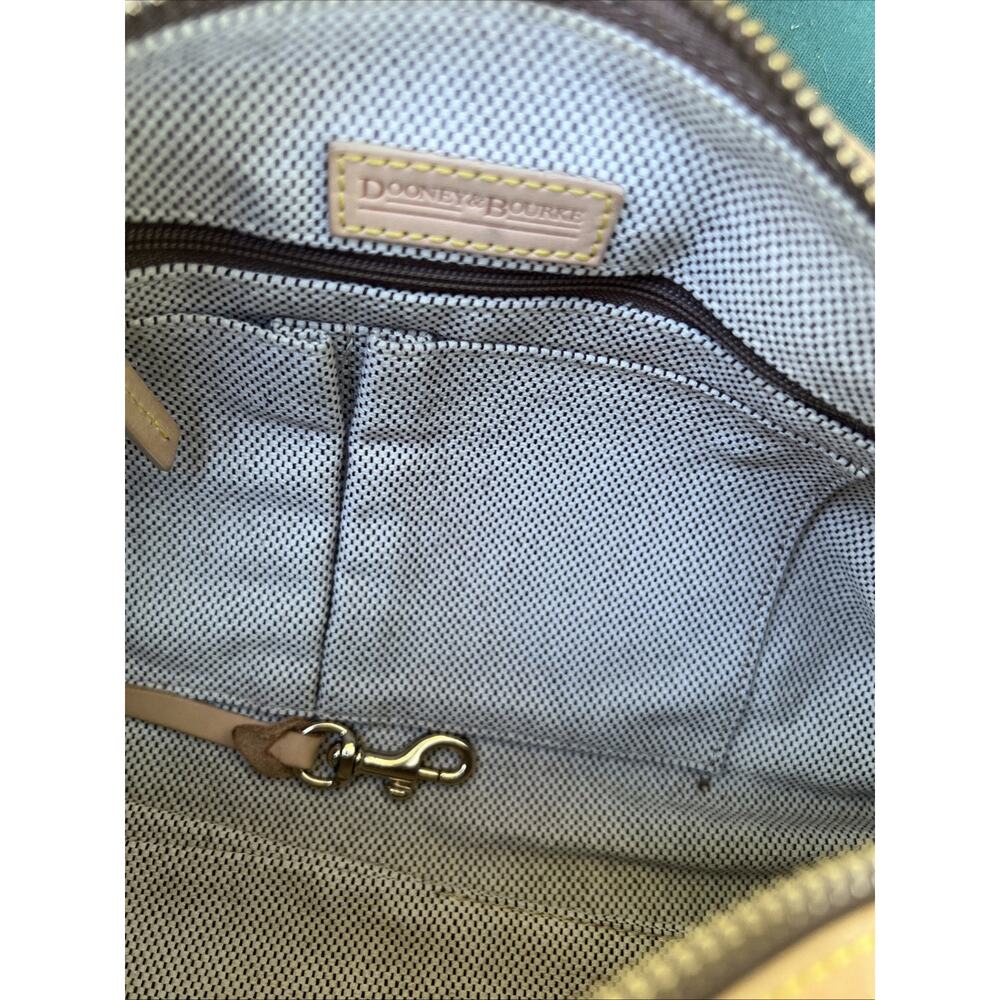 DOONEY & BOURKE Y2K Vintage Barrel Shoulder Bag Signature Canvas Leather Trim - Picture 7 of 9